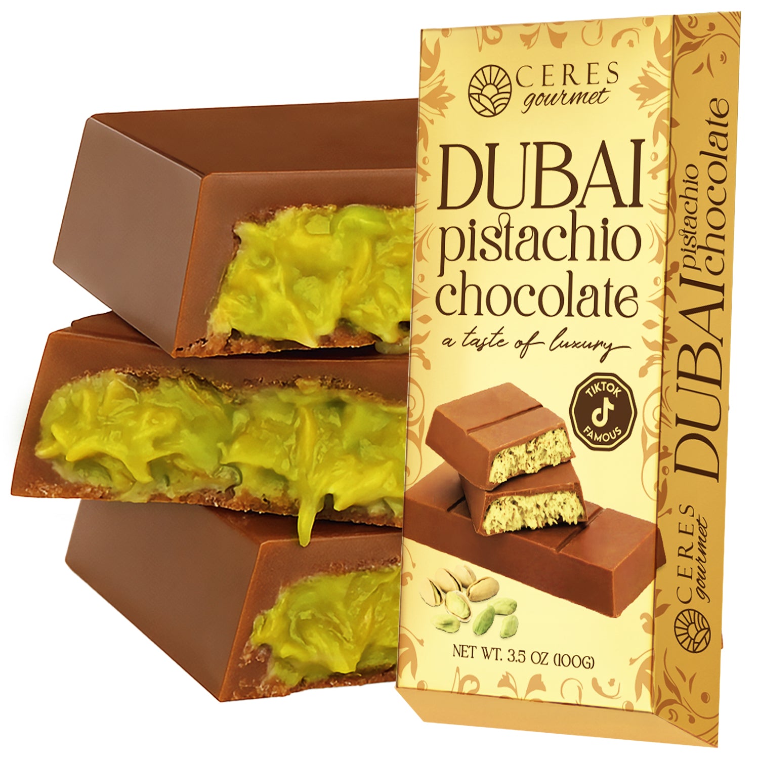 Dubai Chocolate Bar Pistachio with Kataifi