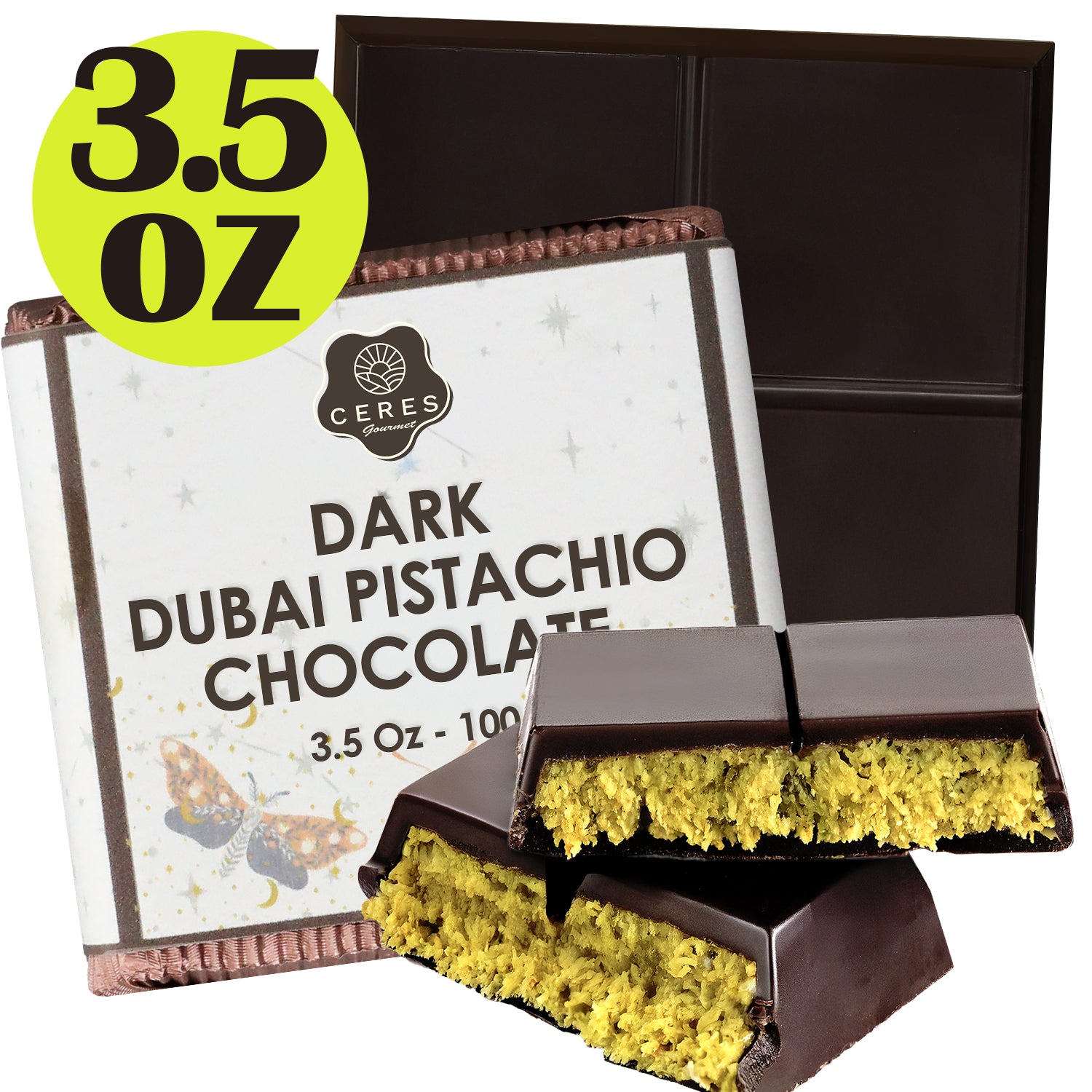 Viral Dubai Chocolate Bar - 75% Pistachio